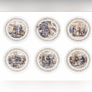 Limoges France Lafayette Collector Plates Set of 6 Vintage 8in